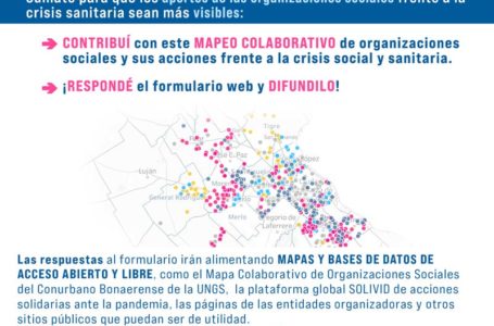 Presentan mapa colaborativo de Organizaciones Sociales y sus acciones solidarias frente a la pandemia