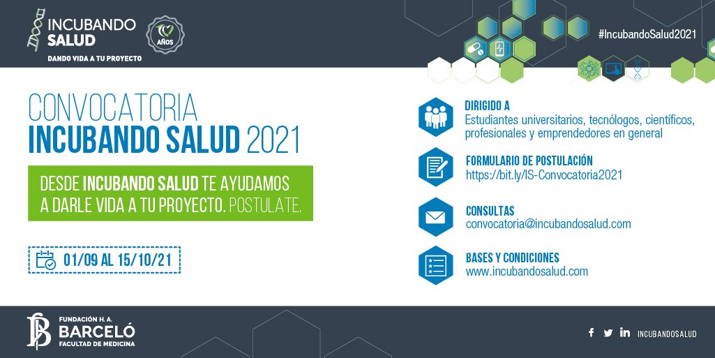 Convocan a proyectos innovadores a presentarse en Incubando Salud 2021