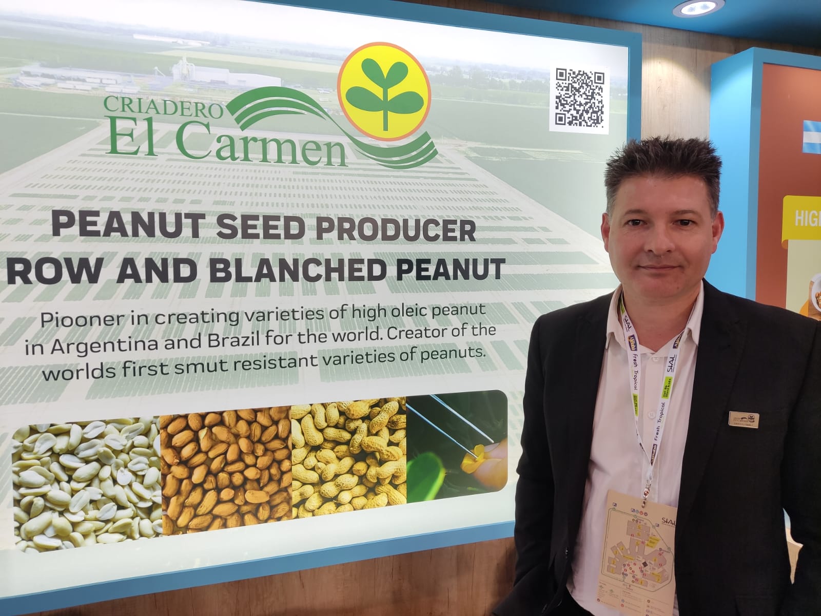 «El 90% del maní que produce Argentina se exporta. El consumo local es apenas 1 kg/año per cápita, cuando en USA les 4 kg/año». Claudio Urquiza: Cámara Argentina del Maní
